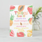 Schattigee Twotti Frutti verjaardagsuitnodiging Kaart (Staand voorkant)
