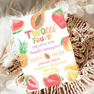 Schattigee Twotti Frutti verjaardagsuitnodiging Kaart
