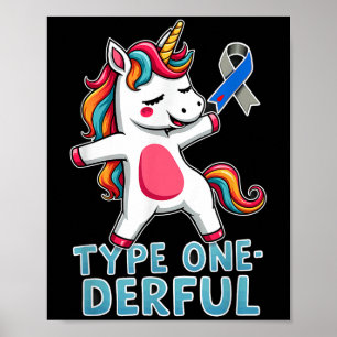 Schattigee Type 1 Diabetes Awareness T1d Type One- Poster