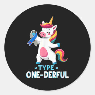 Schattigee Type 1 Diabetes Awareness T1d Type One- Ronde Sticker