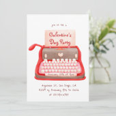 Schattigee typemachine Hearts Galentine's Day Part Kaart (Staand voorkant)