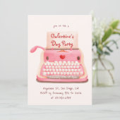 Schattigee typemachine Hearts Galentine's Day Part Kaart (Staand voorkant)