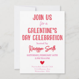 Schattigee Typografie Galentine's Day Celebration Kaart