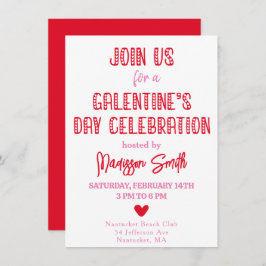 Schattigee Typografie Galentine's Day Celebration Kaart