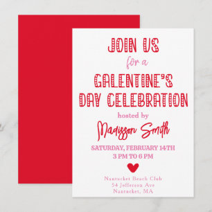 Schattigee Typografie Galentine's Day Celebration Kaart