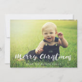 Schattigee Typografie Vrolijk Kerstfeest Familiefo Feestdagenkaart (Voorkant)