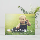 Schattigee Typografie Vrolijk Kerstfeest Familiefo Feestdagenkaart (Staand voorkant)