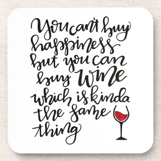 Schattigee Typografie Wijn Humor Drankjes Onderzetter (Voorkant)