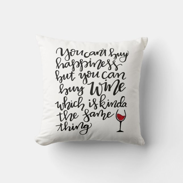 Schattigee Typografie Wijn Humor Kussen (Voorkant)