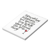 Schattigee Typografie Wijn Humor Notitieblok (Linkerzijde)