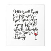 Schattigee Typografie Wijn Humor Notitieblok (Voorkant)