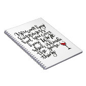 Schattigee Typografie Wijn Humor Notitieboek (Rechterzijde)