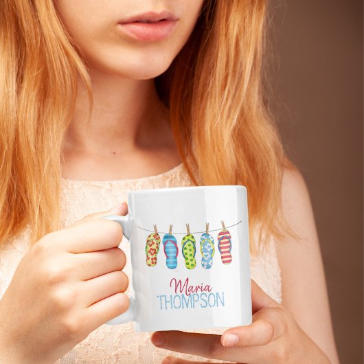 Schattigee typografie Zomer gepersonaliseerd Koffiemok