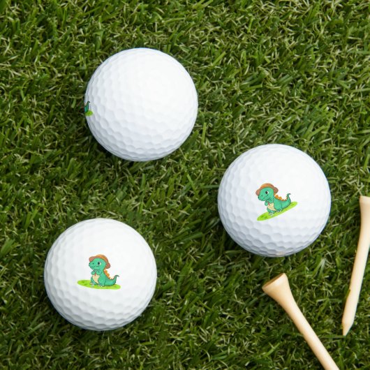 Schattigee Tyrannosaurus Rex op Putting Green Golf Golfballen (Insitu Gras)