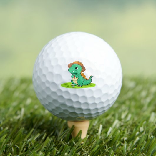 Schattigee Tyrannosaurus Rex op Putting Green Golf Golfballen (Insitu Shirt)