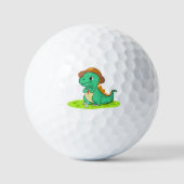 Schattigee Tyrannosaurus Rex op Putting Green Golf Golfballen (Voorkant)