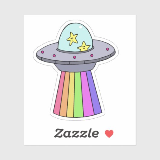 Schattigee ufo regenboog Sticker (Vel)