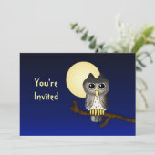 Schattigee uil aangepaste Halloween uitnodiging (Staand voorkant)