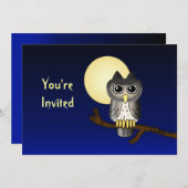 Schattigee uil aangepaste Halloween uitnodiging (Voorkant / Achterkant)