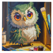 Schattigee Uil Acryl en Palet messenslagen