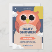 Schattigee uil Baby shower uitnodiging (Voorkant)