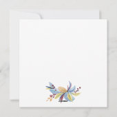 Schattigee Uil beige en blauwe waterverf Feestdagenkaart (Achterkant)