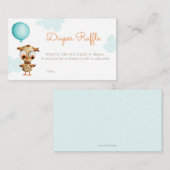 Schattigee Uil Blauw Baby shower Luier Raffle Informatiekaartje (Voorkant / Achterkant)