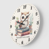 Schattigee uil boek nook welkom tekst lezen toevoe grote klok (Hoek)