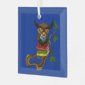 Schattigee Uil Boeken Glas Ornament (Voorkant links)