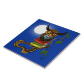Schattigee Uil Boeken Tegeltje (Zijkant)
