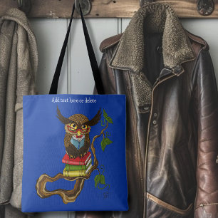 Schattigee Uil Boeken Tote Bag