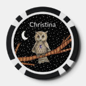 Schattigee Uil Branch Crystal Ketting Moon Stars Poker Chips (Achterkant)