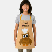 Schattigee uil chef-kok cartoon keuken schort voor (Insitu)