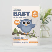 Schattigee Uil Classic Baby shower Kaart (Staand voorkant)