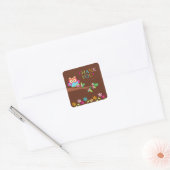 Schattigee uil dank u Baby shower vierkante Sticke Vierkante Sticker (Envelop)