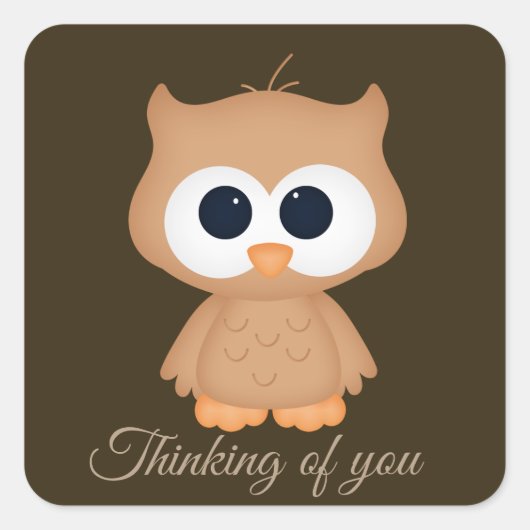Schattigee uil Denken aan je sticker (Voorkant)