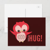Schattigee uil die een knuffel Briefkaart stuurt (Voorkant / Achterkant)