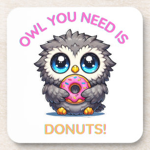 Schattigee uil die je nodig hebt is donuts hard pl bier onderzetter