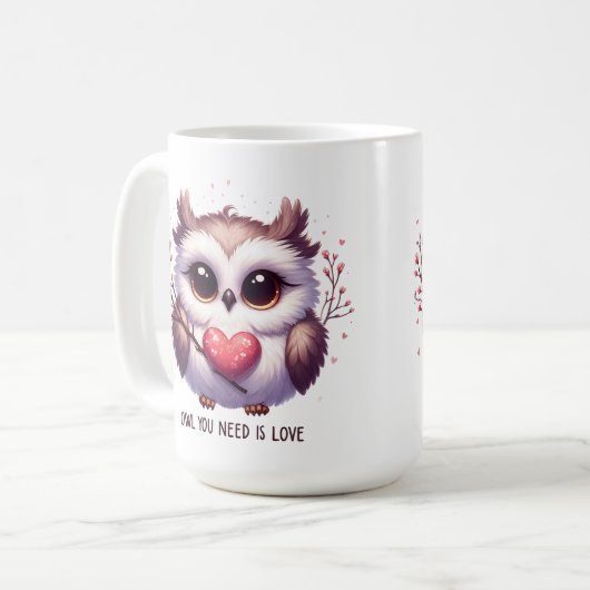 Schattigee uil die je nodig hebt is liefde Mok Cup (Voorkant links)