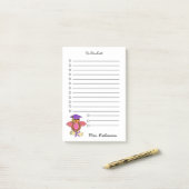 Schattigee uil diploma leraar te doen lijst wit 4  post-it® notes (Op bureau)