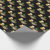 Schattigee Uil Drink Beer St Patrick's Day Pattern Cadeaupapier (Hoek)