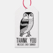 Schattigee Uil Eenvoudig BABY SHOWER CUSTOM Dank u Cadeaulabel (Voorkant)