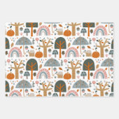 Schattigee Uil en bos Inpakpapier Vel (Voorkant 3)