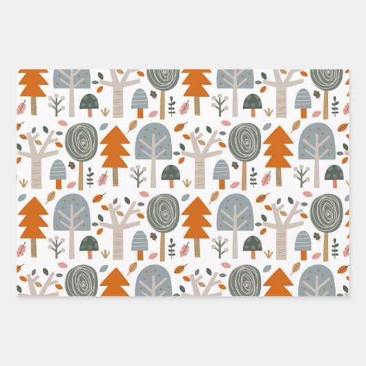 Schattigee Uil en bos Inpakpapier Vel (Voorkant 2)