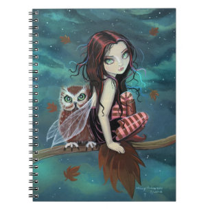 Schattigee uil en Fairy Fantasy Art Notitieboek