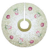 Schattigee uil en kerstballen met glittergoud kerstboom rok (Voorkant)