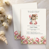 Schattigee Uil en Rozen Boeken voor Baby shower Kaart