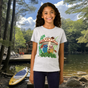 Schattigee Uil Familie Paddenstoel Regen T-shirt
