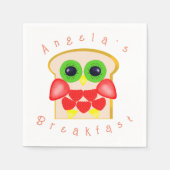 Schattigee Uil Fruits Ontbijt Servet (Voorkant)