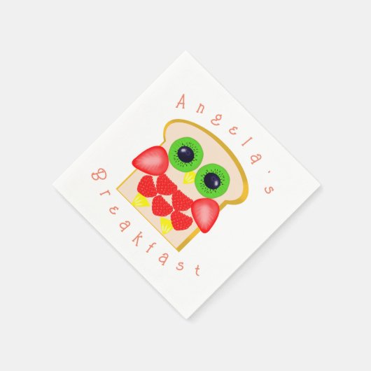 Schattigee Uil Fruits Ontbijt Servet (Hoek)